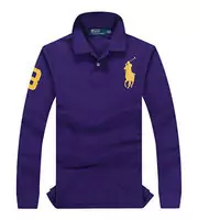 polo coupe classique en coton tee shirt purple pony or